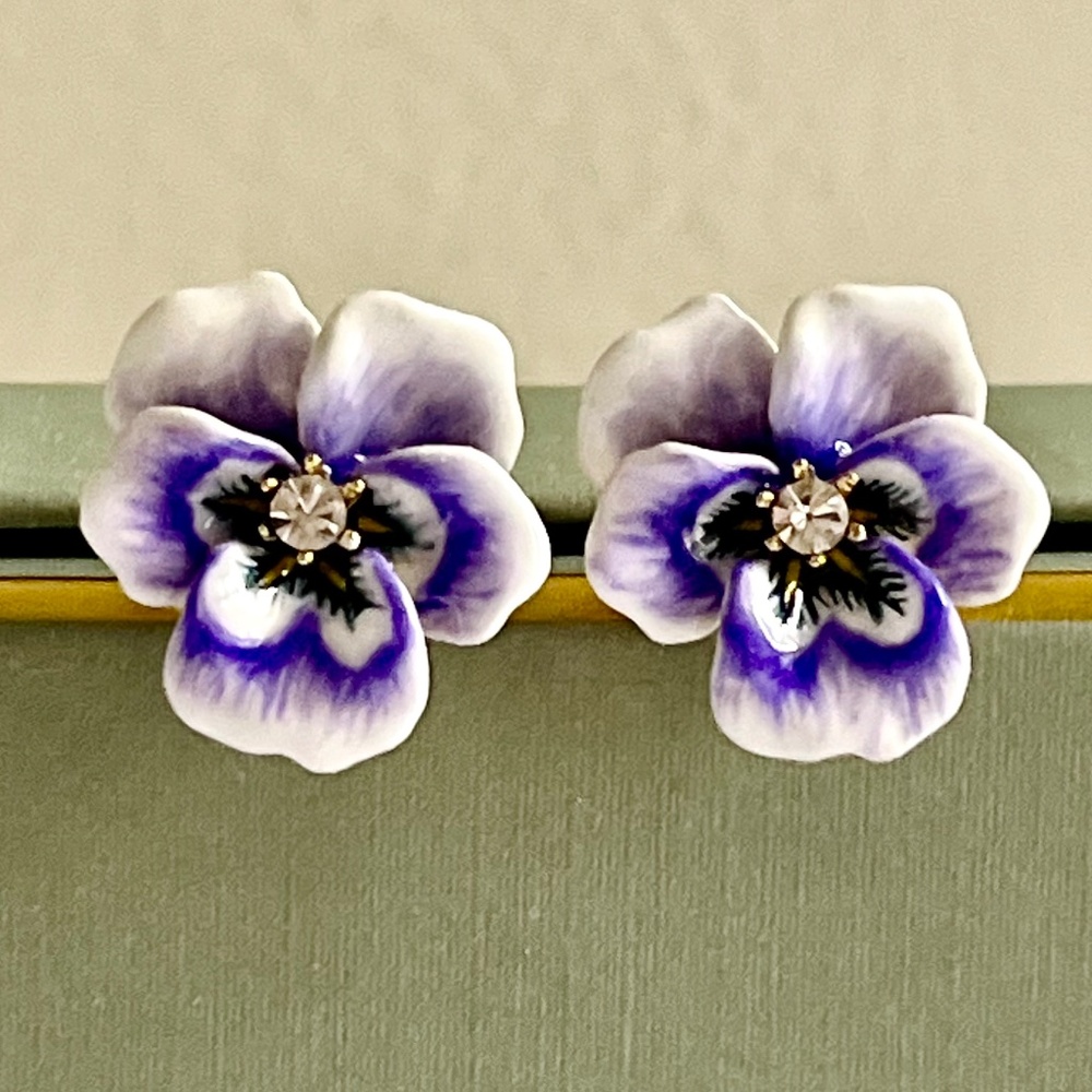 Purple Pansies Earrings